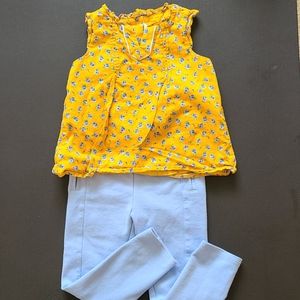 Janie and Jack Yellow and Blue Floral Outfit